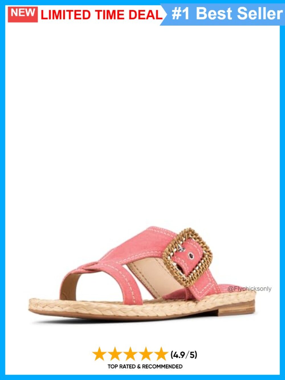 Suede Slide Sandals with Wicker Buckle and Jute Insole